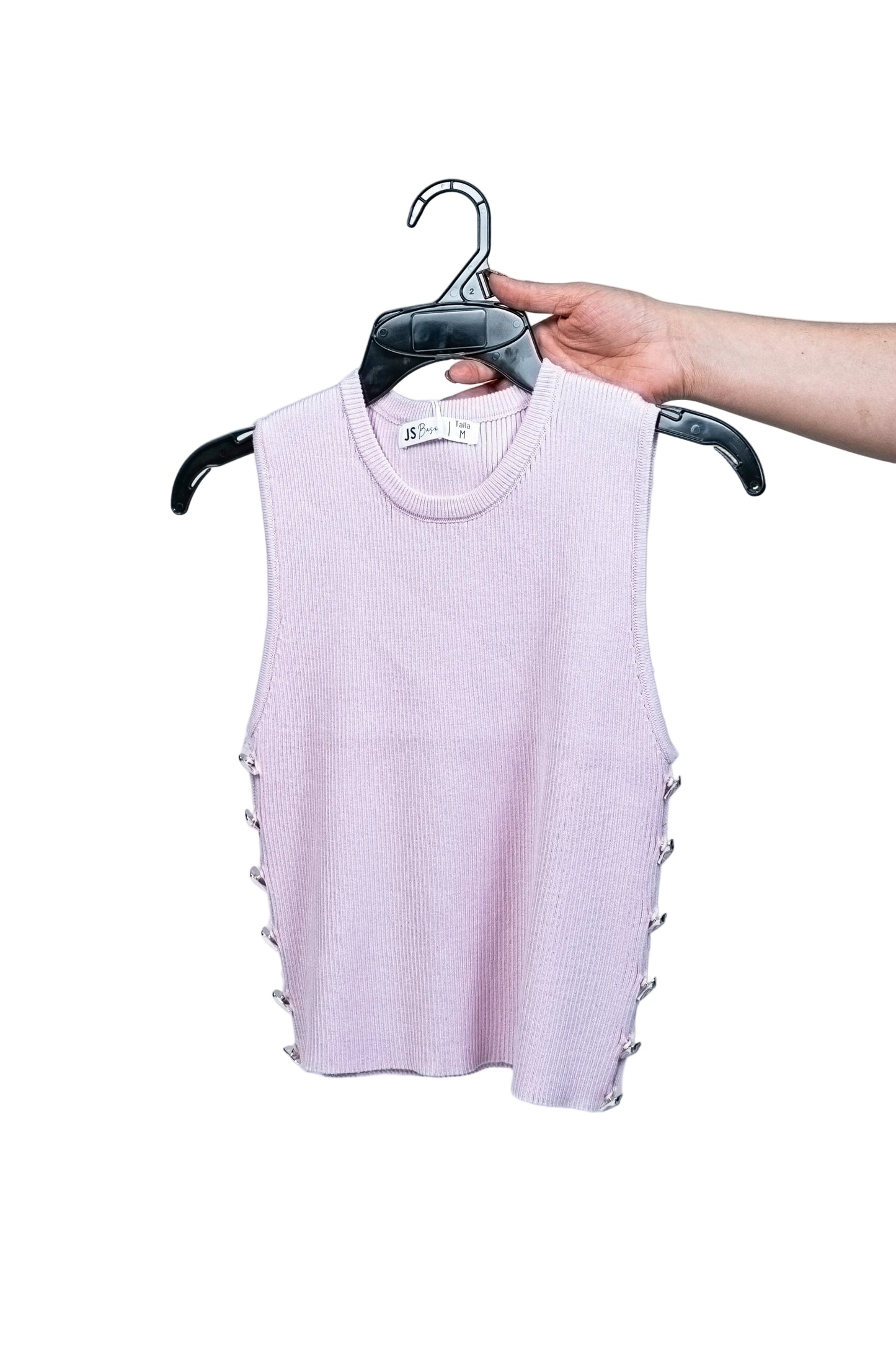 Blusa de tejido con aplicaciones laterales