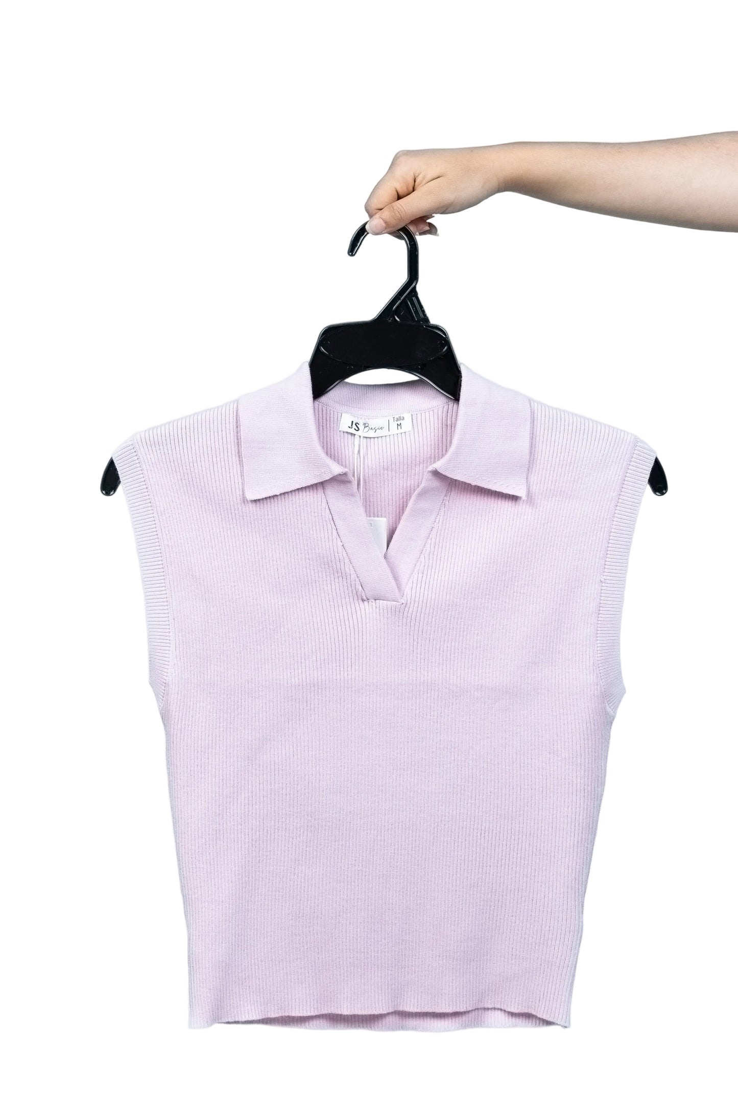 Blusa de tejido cuello polo