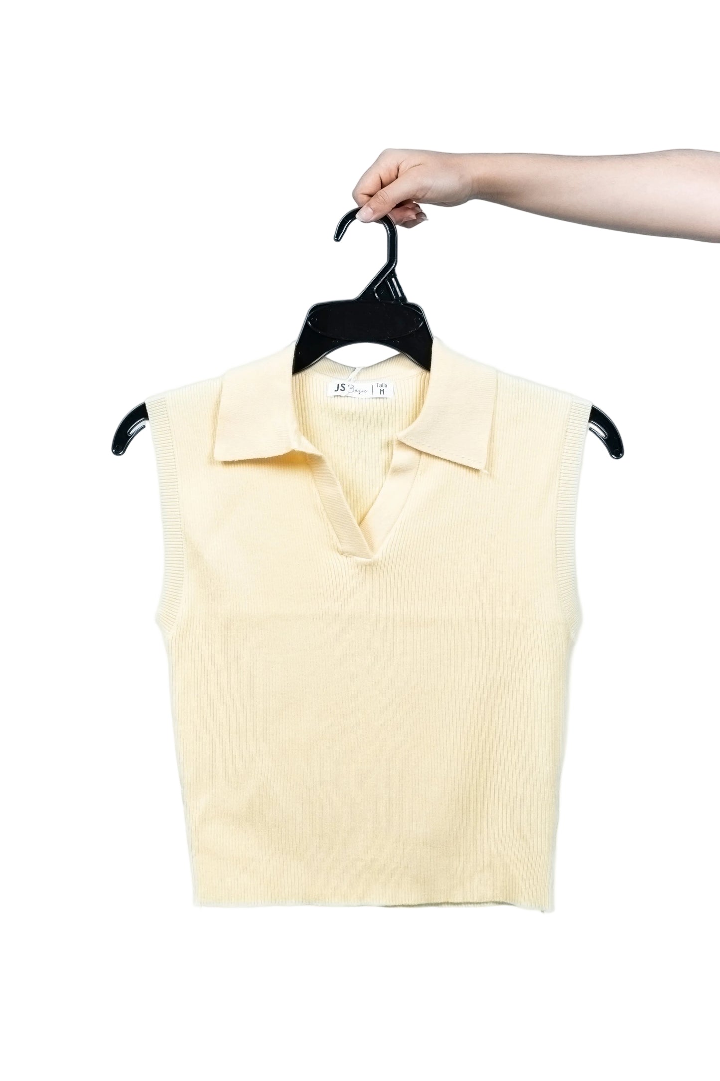 Blusa de tejido cuello polo