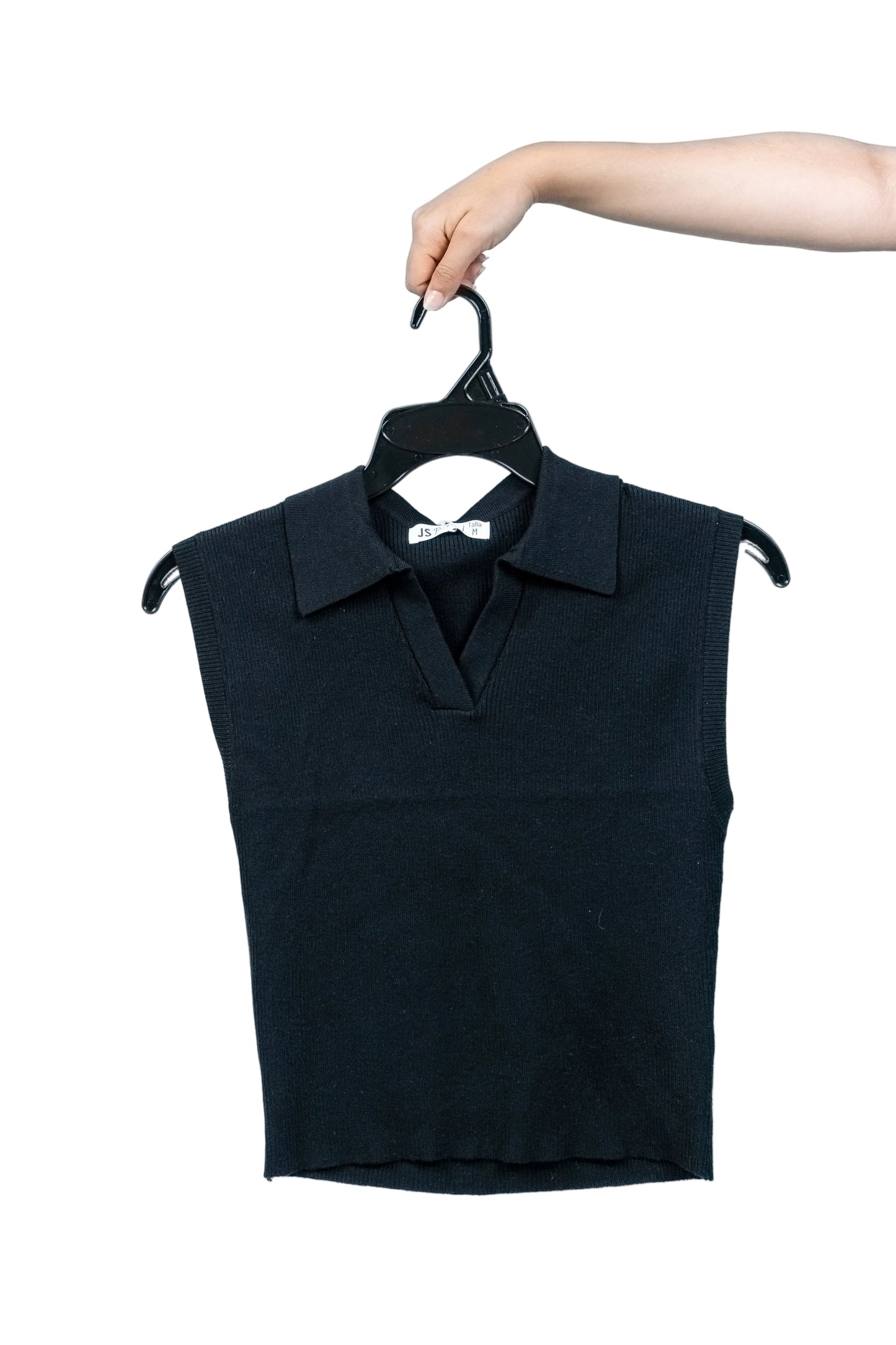 Blusa de tejido cuello polo