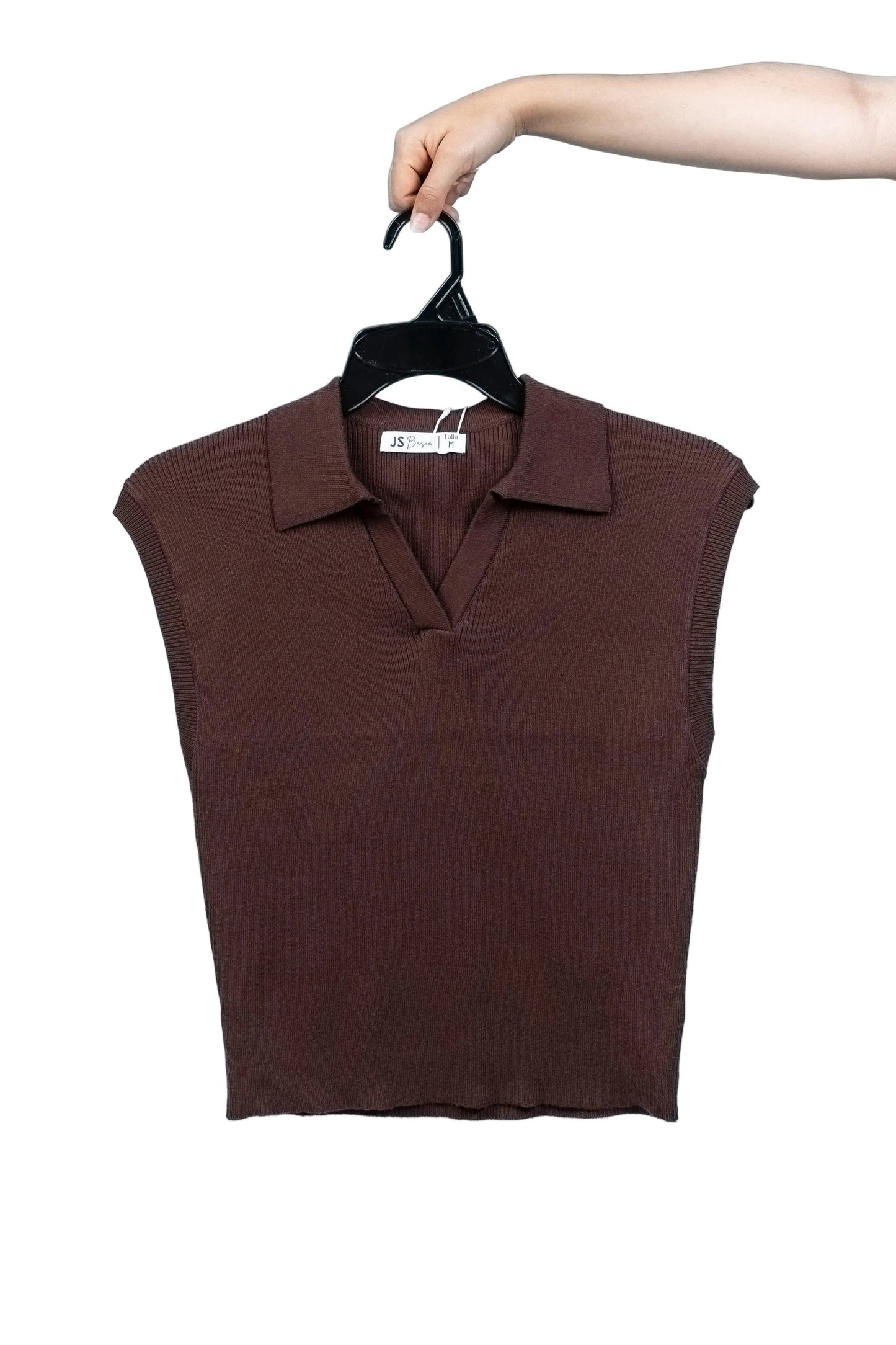 Blusa de tejido cuello polo